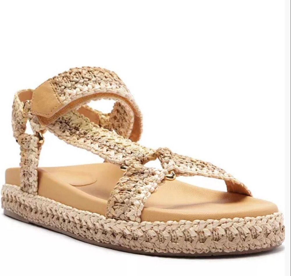 Arezzo Women's Mya Woven Footbed Sandals Size 10B